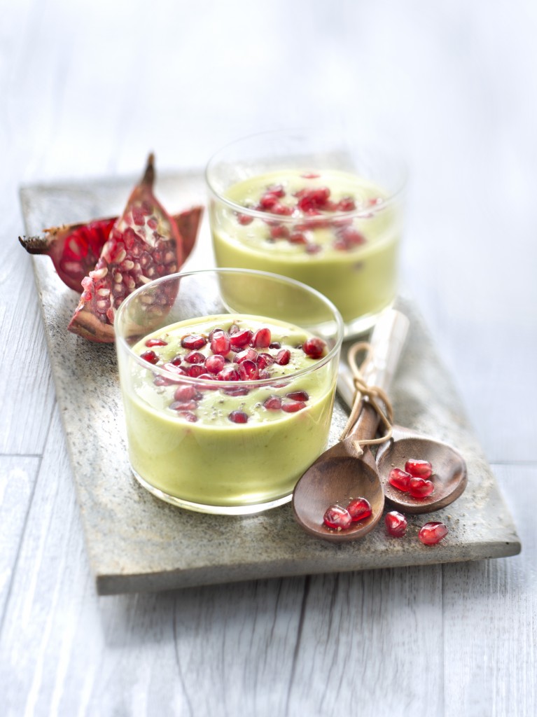 BOUQUET - Recette Velouté froid de grenade Bouquet et chou Kale, avocat et citron
