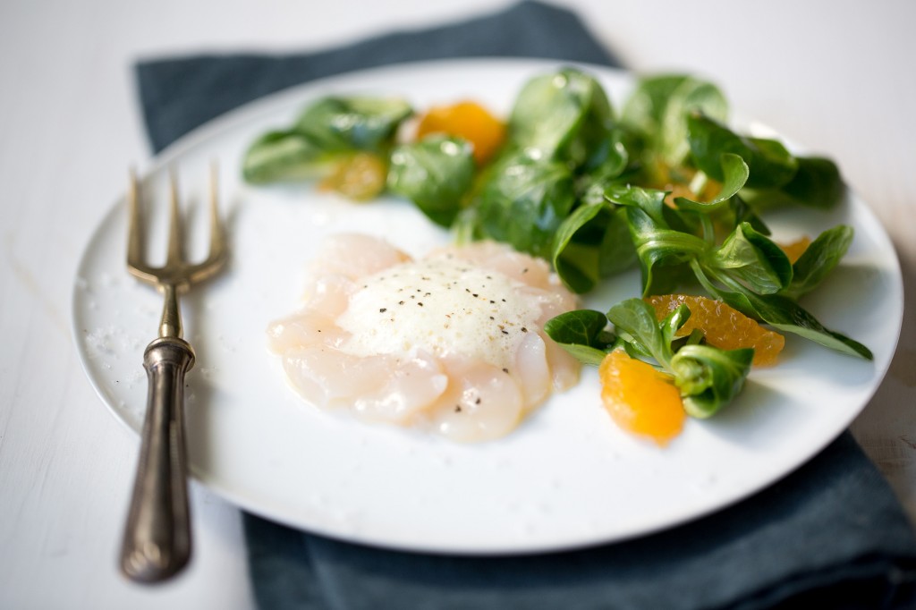 Carpaccio de St Jacques aux clementines