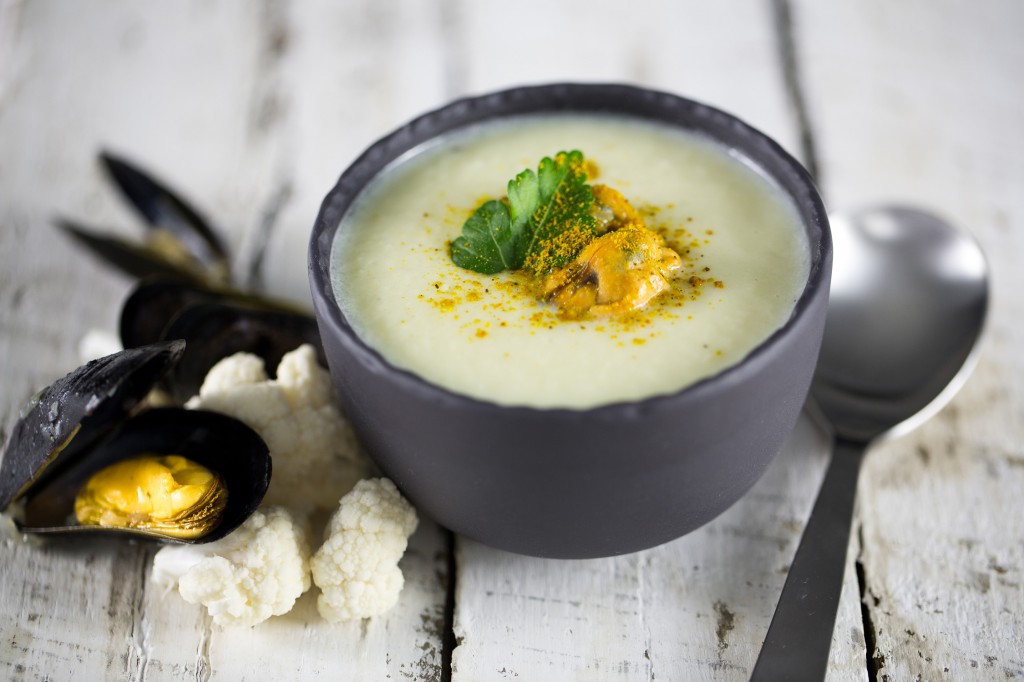 Crème de chou fleur aux moules