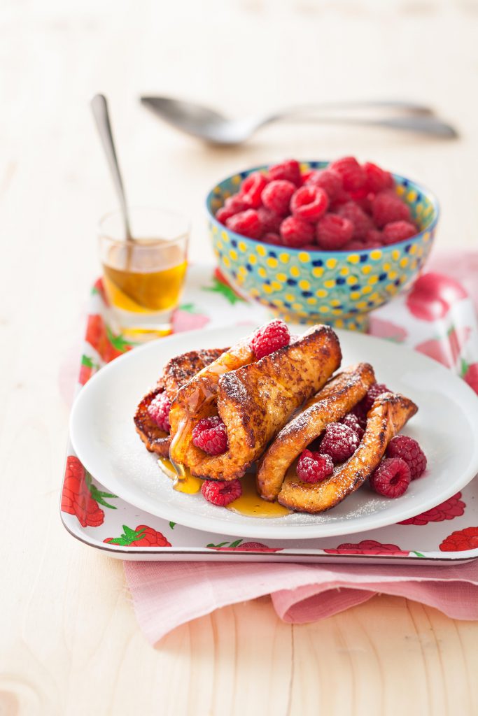 Pain perdu miel-framboise