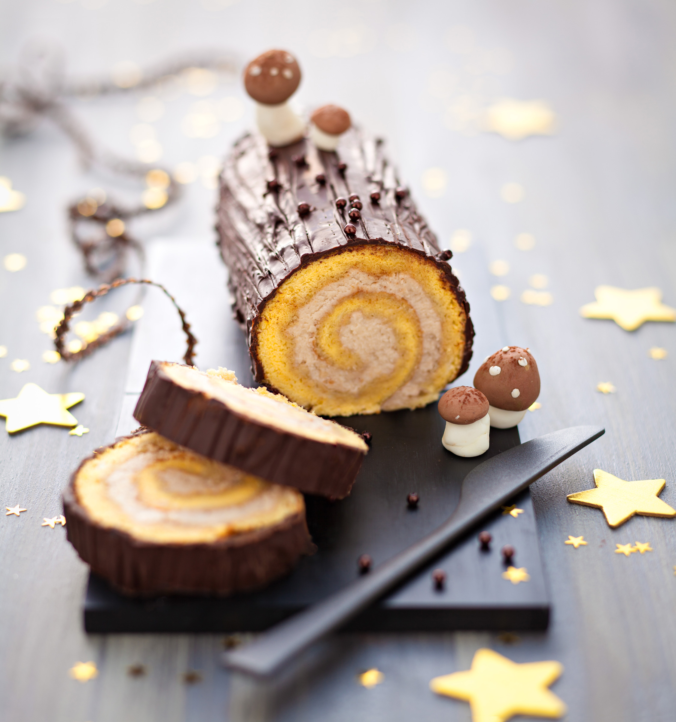 Bûche de Noël chocolat-marron - Délices