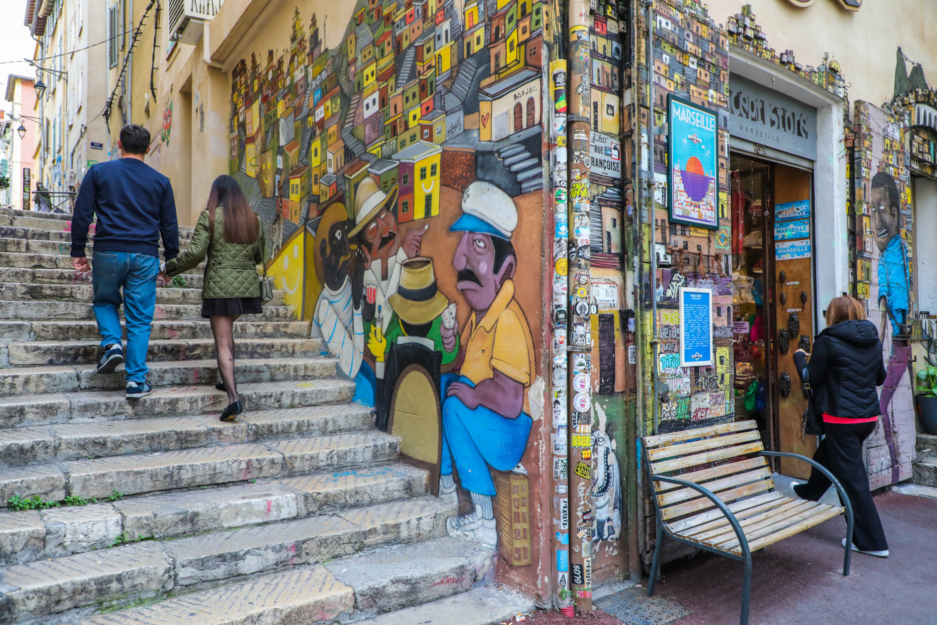Quartier du Panier near the Vieux-Port in Marseille, France on 16 November 2024.<br />Quartier du Panier à proximité du Vieux-Port a Marseille en France le 16 novembre 2024.