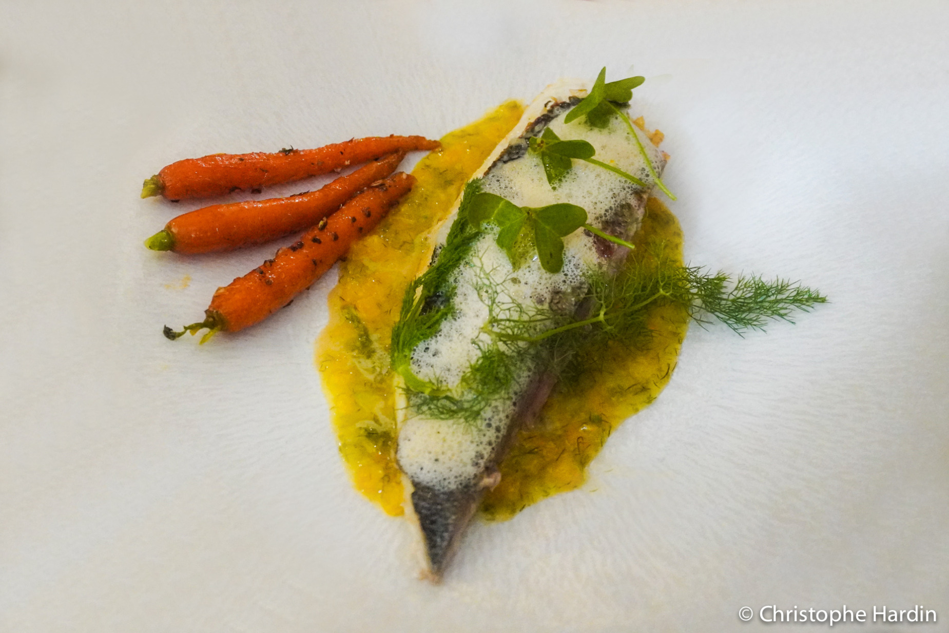 Le filet de dorade cuisiné par Marc Veyrat.