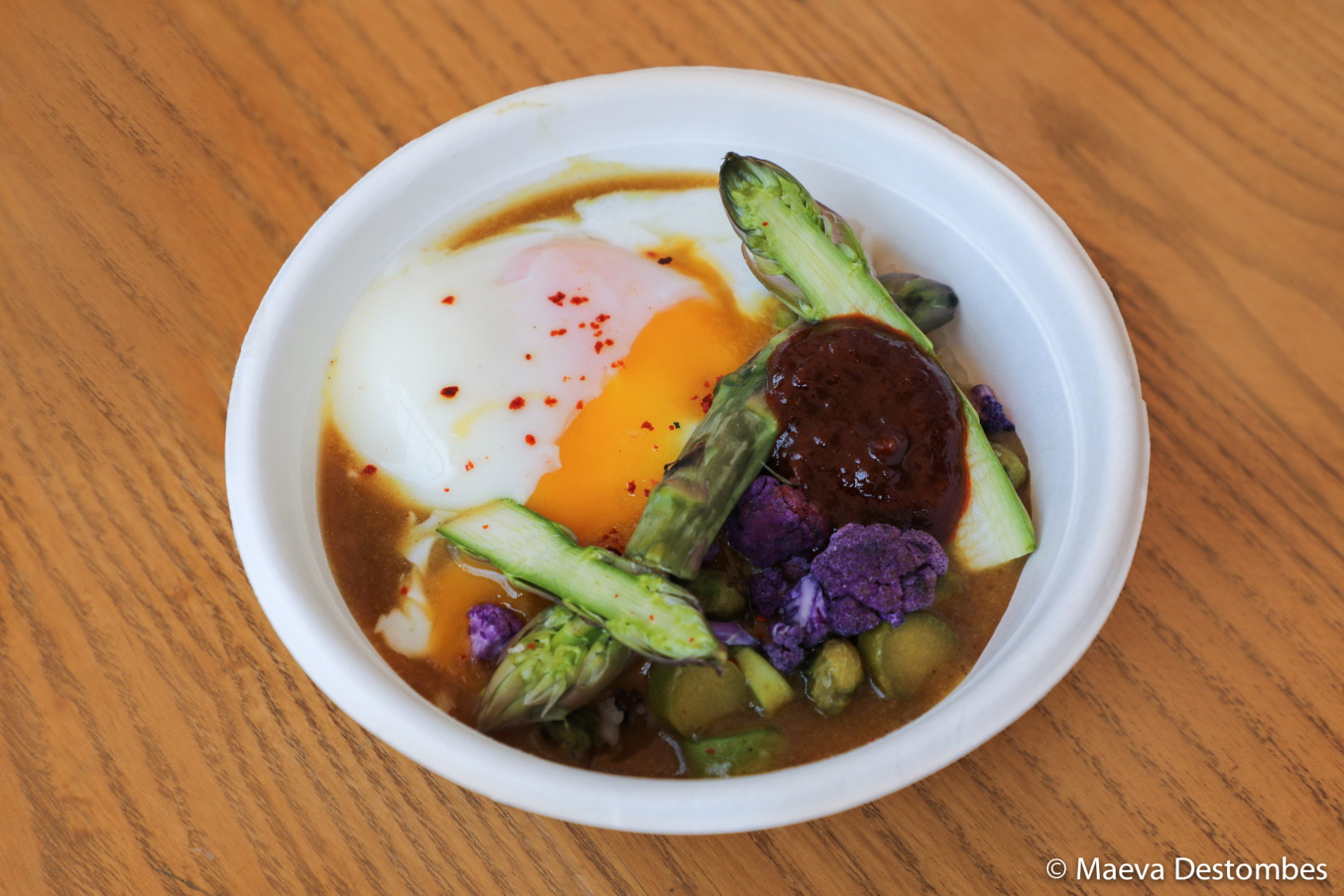 Bibimbap aux légumes de saison et œuf parfait de Pierre Sang.